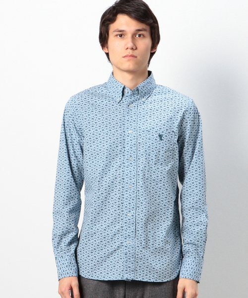 coen（コーエン）の「ペイズリープリントボタンダウンシャツ（シャツ/ブラウス・メンズ・ホワイト/コバルトブルー・SMALL/MEDIUM/LARGE/X-SMALL/X-LARGE）」の4枚目の写真