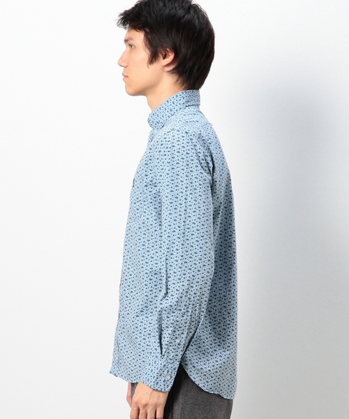 coen（コーエン）の「ペイズリープリントボタンダウンシャツ（シャツ/ブラウス・メンズ・ホワイト/コバルトブルー・SMALL/MEDIUM/LARGE/X-SMALL/X-LARGE）」の5枚目の写真