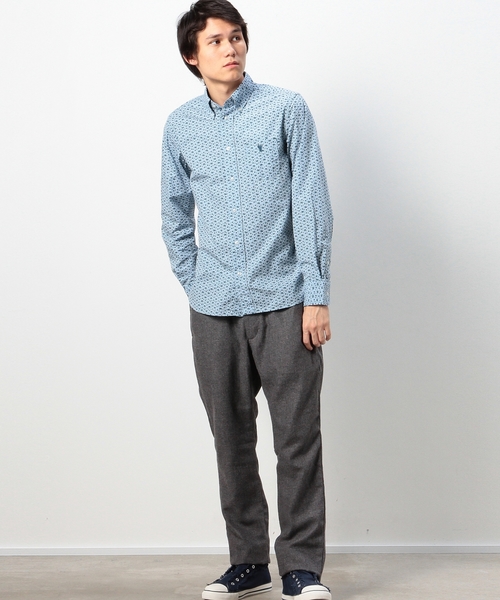 coen（コーエン）の「ペイズリープリントボタンダウンシャツ（シャツ/ブラウス・メンズ・ホワイト/コバルトブルー・SMALL/MEDIUM/LARGE/X-SMALL/X-LARGE）」の6枚目の写真