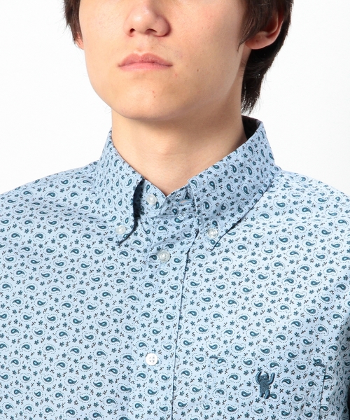 coen（コーエン）の「ペイズリープリントボタンダウンシャツ（シャツ/ブラウス・メンズ・ホワイト/コバルトブルー・SMALL/MEDIUM/LARGE/X-SMALL/X-LARGE）」の7枚目の写真