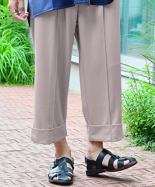 MinoriTY（マイノリティ）の「【MinoriTY】イージーパンツ ワイドパンツ クロップド丈 センタークリース スラックス メンズ 無地 センタープレス（スラックス・メンズ・ブラック/グレー/ブルー/グレー系その他・M/L）」の3枚目の写真