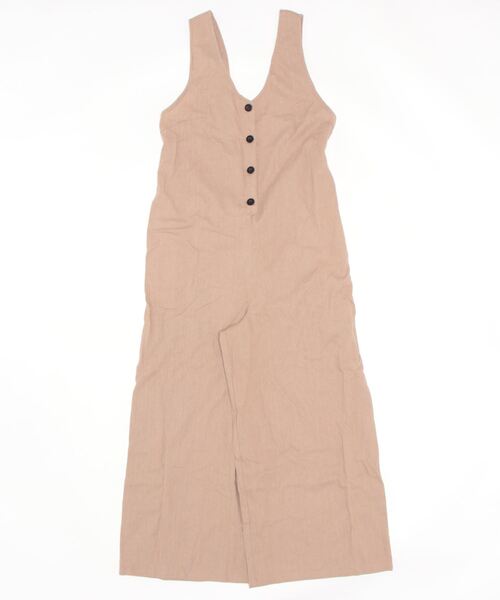 REAL CUBE（リアルキューブ）の「バックリボンオールインワン（つなぎ/オールインワン・レディース・ライトブルー/インディゴブルー/テラコッタ/ベージュ・L/M）」の3枚目の写真