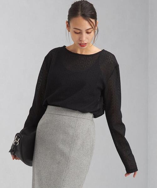 green label relaxing（グリーンレーベルリラクシング）の「キカ レース プルオーバー カットソー（Tシャツ/カットソー・レディース・ホワイト/ブラック/ケリー・FREE）」の3枚目の写真