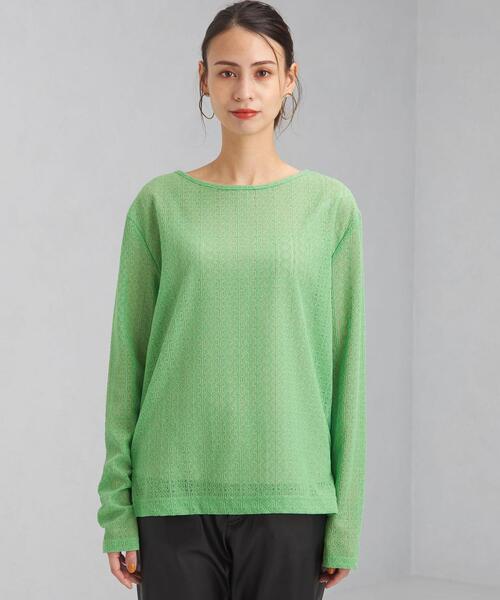 green label relaxing（グリーンレーベルリラクシング）の「キカ レース プルオーバー カットソー（Tシャツ/カットソー・レディース・ホワイト/ブラック/ケリー・FREE）」の7枚目の写真