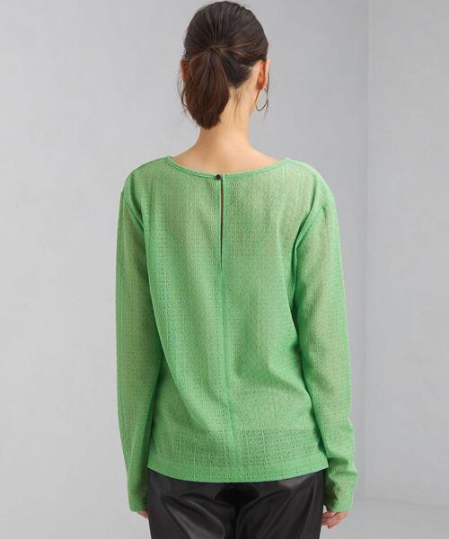 green label relaxing（グリーンレーベルリラクシング）の「キカ レース プルオーバー カットソー（Tシャツ/カットソー・レディース・ホワイト/ブラック/ケリー・FREE）」の4枚目の写真