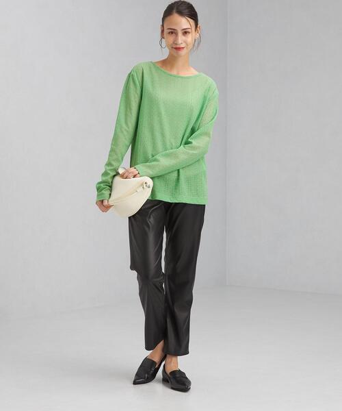 green label relaxing（グリーンレーベルリラクシング）の「キカ レース プルオーバー カットソー（Tシャツ/カットソー・レディース・ホワイト/ブラック/ケリー・FREE）」の9枚目の写真