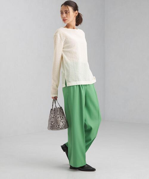 green label relaxing（グリーンレーベルリラクシング）の「キカ レース プルオーバー カットソー（Tシャツ/カットソー・レディース・ホワイト/ブラック/ケリー・FREE）」の11枚目の写真