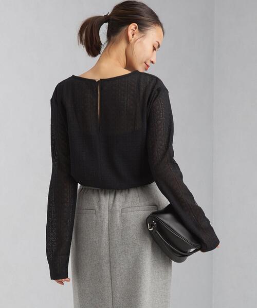 green label relaxing（グリーンレーベルリラクシング）の「キカ レース プルオーバー カットソー（Tシャツ/カットソー・レディース・ホワイト/ブラック/ケリー・FREE）」の6枚目の写真