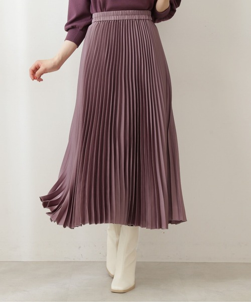 PROPORTION BODY DRESSING(プロポーションボディドレッシング)の「【美人百花10月号 掲載商品】サテンプリーツスカート / 1211220902(スカート・レディース・ブルー系その他/ベージュ/ブラウン・MEDIUM/SMALL)」の4枚目の写真