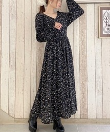 MIIA | 長袖パフスリーブマキシワンピース(ワンピース)