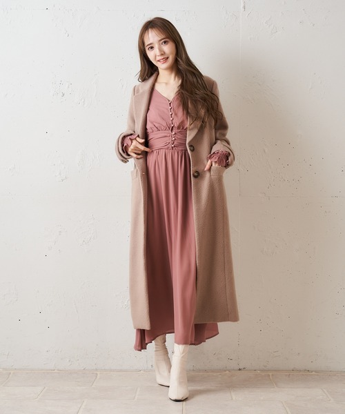 MIIA（ミーア）の「長袖パフスリーブマキシワンピース（ワンピース