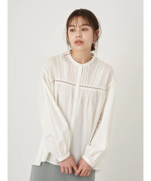 earth music&ecology（アースミュージックアンドエコロジー）の「ロマンティックねじりタックブラウス ＊（シャツ/ブラウス・レディース・ホワイト/ブラック/モカ・FREE）」の4枚目の写真