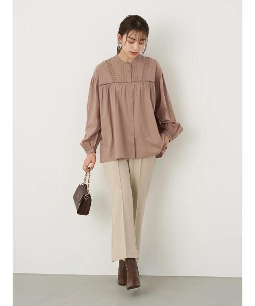 earth music&ecology（アースミュージックアンドエコロジー）の「ロマンティックねじりタックブラウス ＊（シャツ/ブラウス・レディース・ホワイト/ブラック/モカ・FREE）」の15枚目の写真