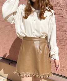 フェイクレザーフリル台形スカート【ZOZOTOWN限定アイテム】【8PO】