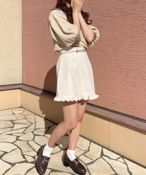 apres jour（アプレジュール）の「フェイクレザーフリル台形スカート【ZOZOTOWN限定アイテム】【8PO】（スカート・レディース・ブラック/アイボリー/モカ・X-LARGE/フリー）」の13枚目の写真