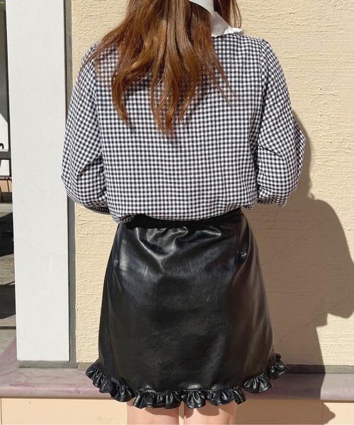 apres jour（アプレジュール）の「フェイクレザーフリル台形スカート【ZOZOTOWN限定アイテム】【8PO】（スカート・レディース・ブラック/アイボリー/モカ・X-LARGE/フリー）」の19枚目の写真