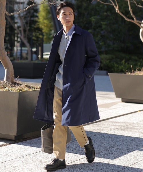UNION STATION（ユニオンステーション）の「【ライナー着脱可能】ポリエステルツイル防風加工ステンカラーコート（ステンカラーコート・メンズ・ベージュ/ブルー/チェック/ブラック・S/L/LL/M）」の14枚目の写真