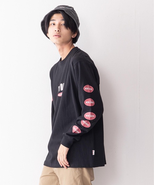 BEN DAVIS(ベンデイビス)の「【BEN DAVIS/ベンデイビス】袖プリント ロゴ ロンT / 長袖Tシャツ(Tシャツ/カットソー・メンズ・ホワイト系その他/ピンク/パープル/ホワイト/ブラック/オレンジ/グリーン/ブラック系その他・X-LARGE/LARGE/MEDIUM)」の1枚目の写真