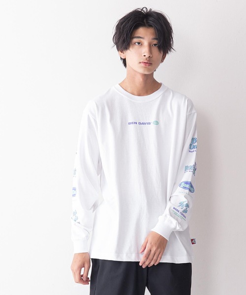 BEN DAVIS(ベンデイビス)の「【BEN DAVIS/ベンデイビス】袖プリント ロゴ ロンT / 長袖Tシャツ(Tシャツ/カットソー・メンズ・ホワイト系その他/ピンク/パープル/ホワイト/ブラック/オレンジ/グリーン/ブラック系その他・X-LARGE/LARGE/MEDIUM)」の3枚目の写真