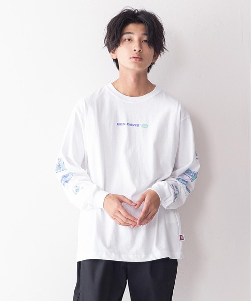 BEN DAVIS(ベンデイビス)の「【BEN DAVIS/ベンデイビス】袖プリント ロゴ ロンT / 長袖Tシャツ(Tシャツ/カットソー・メンズ・ホワイト系その他/ピンク/パープル/ホワイト/ブラック/オレンジ/グリーン/ブラック系その他・X-LARGE/LARGE/MEDIUM)」の12枚目の写真