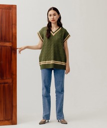 RANDEBOO | Preppy over knit vest(ニット/セーター)