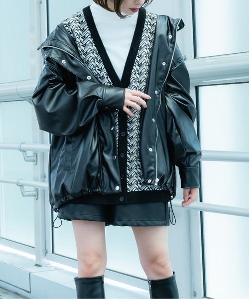 Ellno Loset（エルノロゼット）の「ビーガンレザーマウンテンパーカー