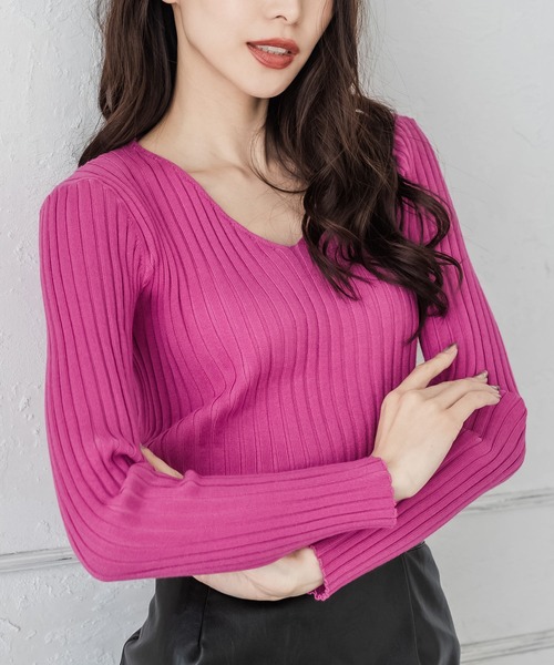 Julia Boutique(ジュリアブティック)の「パーソナルカラー長袖ニットトップス/21570(ニット/セーター・レディース・ブラック/ホワイト/ブラウン/ピンク/ネイビー/パープル/ブルー/ベージュ/マスタード/ボルドー/チャコール/グリーン/イエロー/アイボリー/ミント/ピンク系/オレンジ系・ONE)」の15枚目の写真