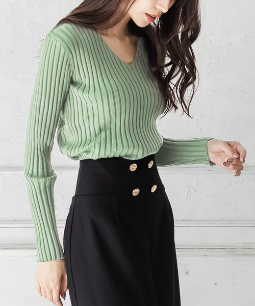 Julia Boutique(ジュリアブティック)の「パーソナルカラー長袖ニットトップス/21570(ニット/セーター・レディース・ブラック/ホワイト/ブラウン/ピンク/ネイビー/パープル/ブルー/ベージュ/マスタード/ボルドー/チャコール/グリーン/イエロー/アイボリー/ミント/ピンク系/オレンジ系・ONE)」の9枚目の写真