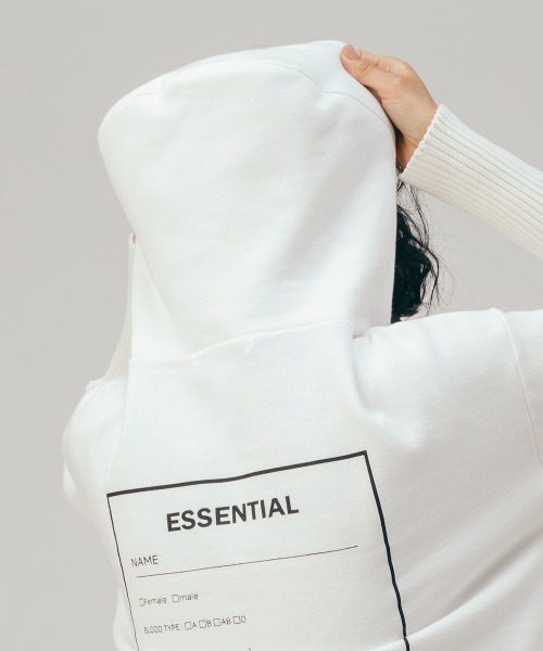 ESSENTIAL（エッセンシャル）の「裏毛裏起毛パーカー（パーカー・レディース・ブラック/オフホワイト・FREE）」の12枚目の写真