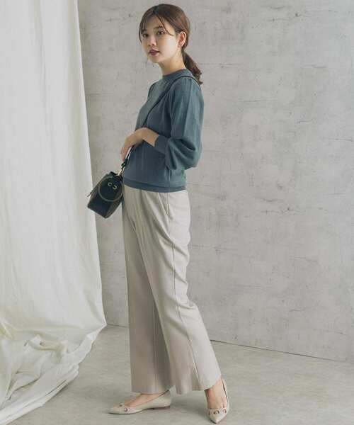 URBAN RESEARCH ROSSO（アーバンリサーチロッソ）の「マシンウォッシャブルパフニットプルオーバー（ニット/セーター・レディース・ライトベージュ/グリーン系その他/ネイビー・FREE）」の8枚目の写真