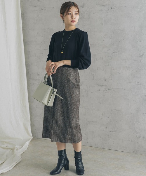 URBAN RESEARCH ROSSO（アーバンリサーチロッソ）の「マシンウォッシャブルパフニットプルオーバー（ニット/セーター・レディース・ライトベージュ/グリーン系その他/ネイビー・FREE）」の9枚目の写真