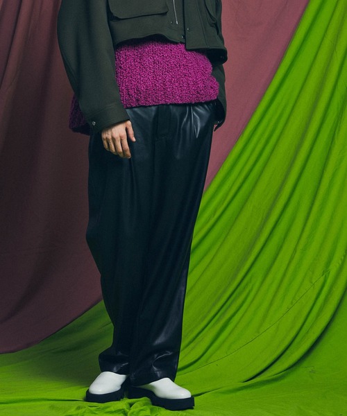 MAISON SPECIAL（メゾンスペシャル）の「《ユニセックスアイテム》スタプレツイルストレートパンツ 【MAISON SPECIAL/メゾンスペシャル】（スラックス・メンズ・ブラック/オフホワイト/グレイッシュベージュ/ブルー/ダークブラック・1/0/2）」の4枚目の写真