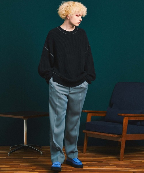 MAISON SPECIAL（メゾンスペシャル）の「《ユニセックスアイテム》スタプレツイルストレートパンツ 【MAISON SPECIAL/メゾンスペシャル】（スラックス・メンズ・ブラック/オフホワイト/グレイッシュベージュ/ブルー/ダークブラック・1/0/2）」の11枚目の写真