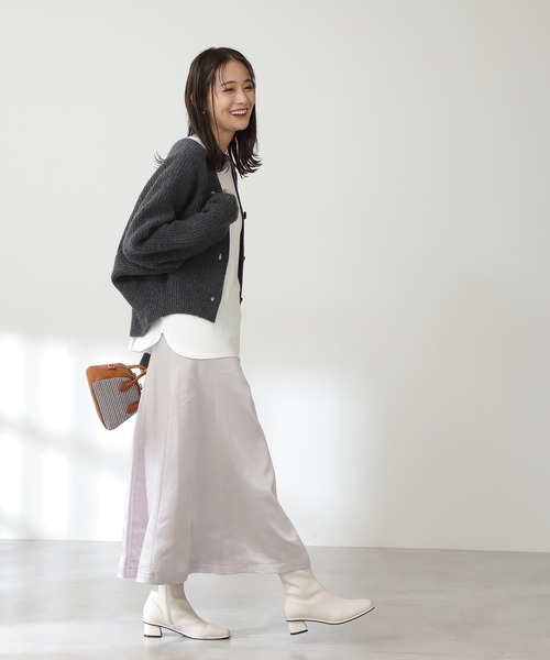 N.（N. Natural Beauty Basic）（エヌエヌナチュラルビューティーベーシック）の「【S Size Line】◆サテンマーメイドスカート（スカート・レディース・グレー/ベージュ/カーキ・SMALL/MEDIUM）」の11枚目の写真