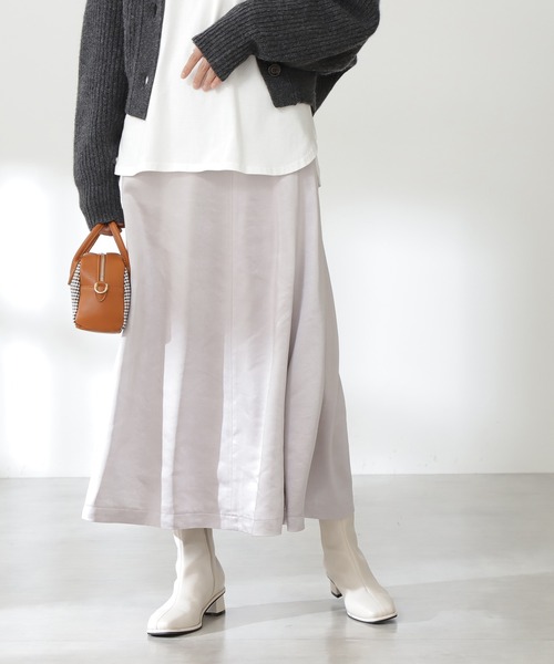 N.（N. Natural Beauty Basic）（エヌエヌナチュラルビューティーベーシック）の「【S Size Line】◆サテンマーメイドスカート（スカート・レディース・グレー/ベージュ/カーキ・SMALL/MEDIUM）」の6枚目の写真