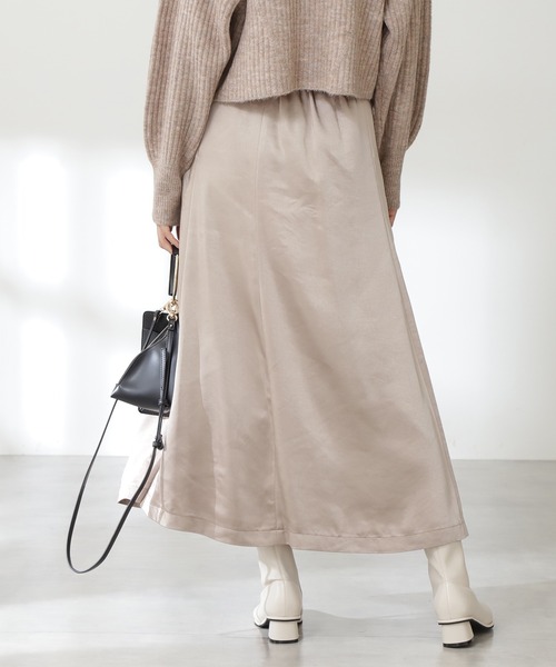 N.（N. Natural Beauty Basic）（エヌエヌナチュラルビューティーベーシック）の「【S Size Line】◆サテンマーメイドスカート（スカート・レディース・グレー/ベージュ/カーキ・SMALL/MEDIUM）」の12枚目の写真