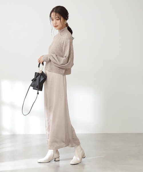 N.（N. Natural Beauty Basic）（エヌエヌナチュラルビューティーベーシック）の「【S Size Line】◆サテンマーメイドスカート（スカート・レディース・グレー/ベージュ/カーキ・SMALL/MEDIUM）」の14枚目の写真