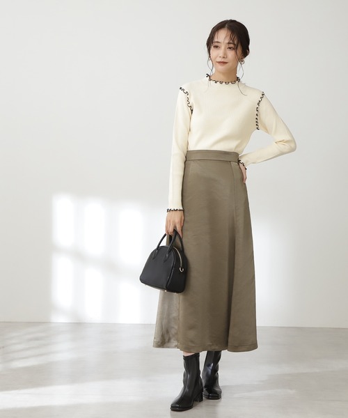 N.（N. Natural Beauty Basic）（エヌエヌナチュラルビューティーベーシック）の「【S Size Line】◆サテンマーメイドスカート（スカート・レディース・グレー/ベージュ/カーキ・SMALL/MEDIUM）」の13枚目の写真