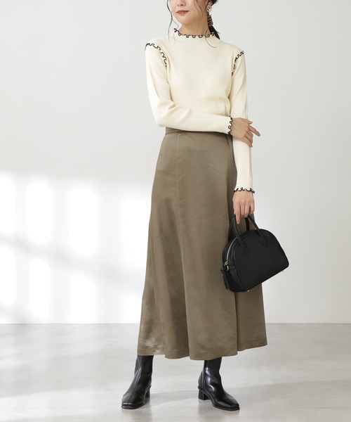 N.（N. Natural Beauty Basic）（エヌエヌナチュラルビューティーベーシック）の「【S Size Line】◆サテンマーメイドスカート（スカート・レディース・グレー/ベージュ/カーキ・SMALL/MEDIUM）」の8枚目の写真