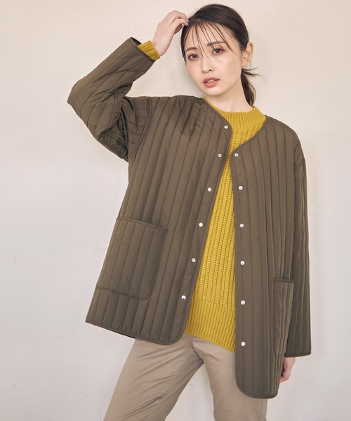 ikka（イッカ）の「パイピング3WAＹコート（ノーカラーコート・レディース・グレー系その他/オリーブ/ブラック・S/M/L）」の8枚目の写真