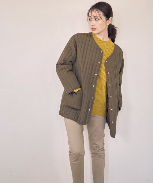 ikka（イッカ）の「パイピング3WAＹコート（ノーカラーコート・レディース・グレー系その他/オリーブ/ブラック・S/M/L）」の12枚目の写真