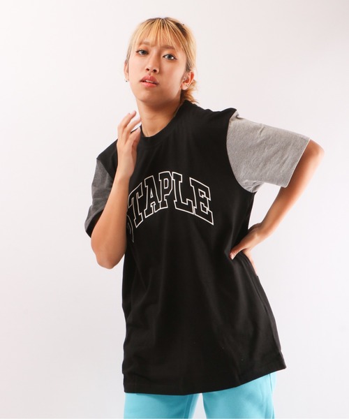 staple（ステイプル）の「【STAPLE】トリコロールロゴ 半袖Tシャツ（Tシャツ/カットソー・メンズ・パープル/ネイビー/ブラック・XL/M/L）」の2枚目の写真