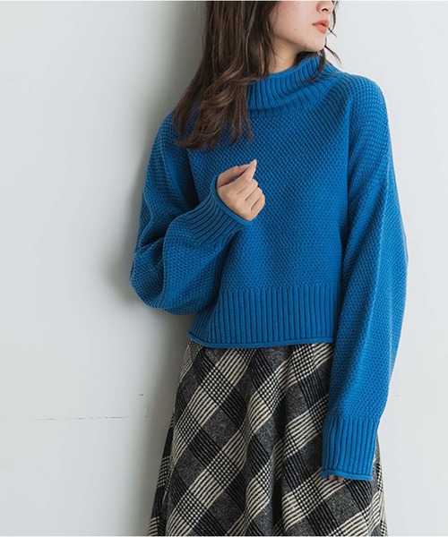 FREE'S MART(フリーズマート)の「◇4者混鹿の子(かのこ)タートルネックニット(ニット/セーター・レディース・ブルー/ブラック/レッド/オレンジ/ホワイト・FREE)」の3枚目の写真