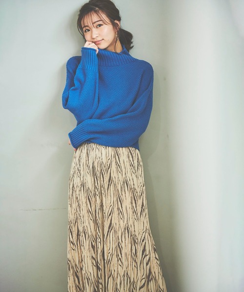 FREE'S MART(フリーズマート)の「◇4者混鹿の子(かのこ)タートルネックニット(ニット/セーター・レディース・ブルー/ブラック/レッド/オレンジ/ホワイト・FREE)」の17枚目の写真