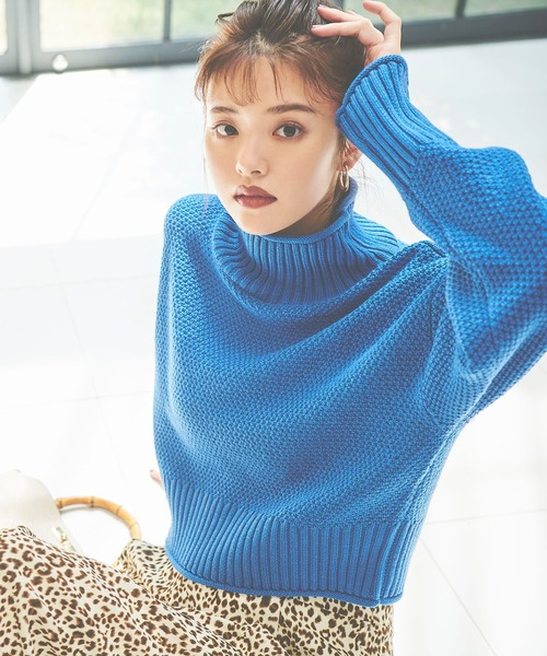 FREE'S MART(フリーズマート)の「◇4者混鹿の子(かのこ)タートルネックニット(ニット/セーター・レディース・ブルー/ブラック/レッド/オレンジ/ホワイト・FREE)」の18枚目の写真