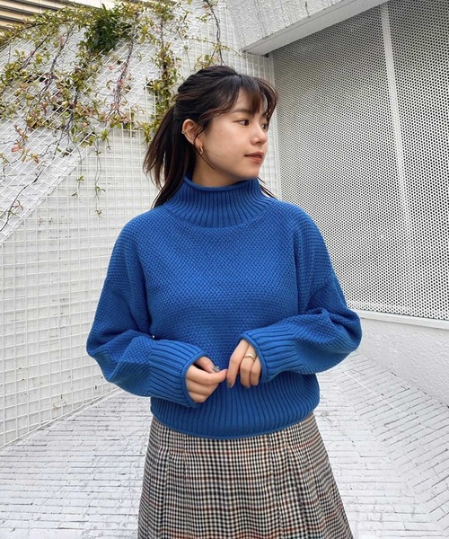 FREE'S MART(フリーズマート)の「◇4者混鹿の子(かのこ)タートルネックニット(ニット/セーター・レディース・ブルー/ブラック/レッド/オレンジ/ホワイト・FREE)」の20枚目の写真