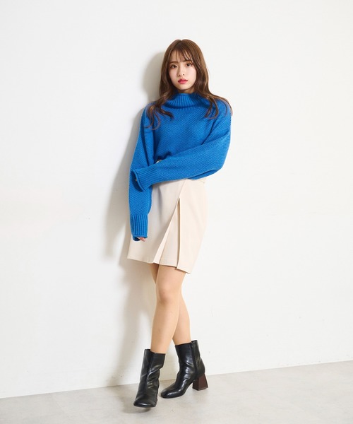 FREE'S MART(フリーズマート)の「◇4者混鹿の子(かのこ)タートルネックニット(ニット/セーター・レディース・ブルー/ブラック/レッド/オレンジ/ホワイト・FREE)」の8枚目の写真