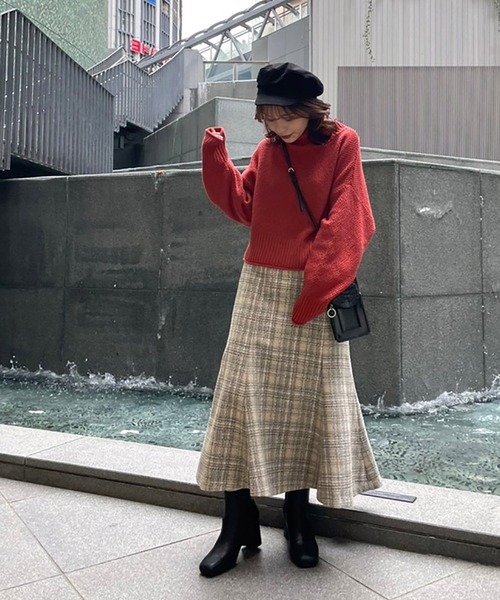 FREE'S MART(フリーズマート)の「◇4者混鹿の子(かのこ)タートルネックニット(ニット/セーター・レディース・ブルー/ブラック/レッド/オレンジ/ホワイト・FREE)」の9枚目の写真