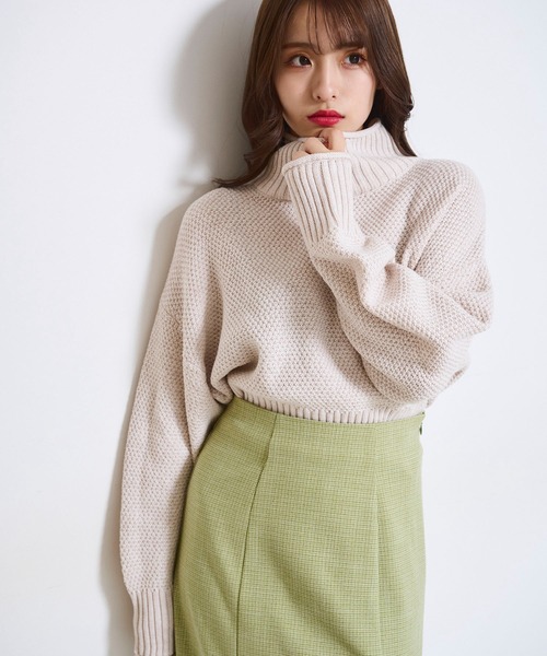 FREE'S MART(フリーズマート)の「◇4者混鹿の子(かのこ)タートルネックニット(ニット/セーター・レディース・ブルー/ブラック/レッド/オレンジ/ホワイト・FREE)」の11枚目の写真