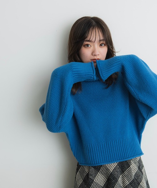 FREE'S MART(フリーズマート)の「◇4者混鹿の子(かのこ)タートルネックニット(ニット/セーター・レディース・ブルー/ブラック/レッド/オレンジ/ホワイト・FREE)」の14枚目の写真